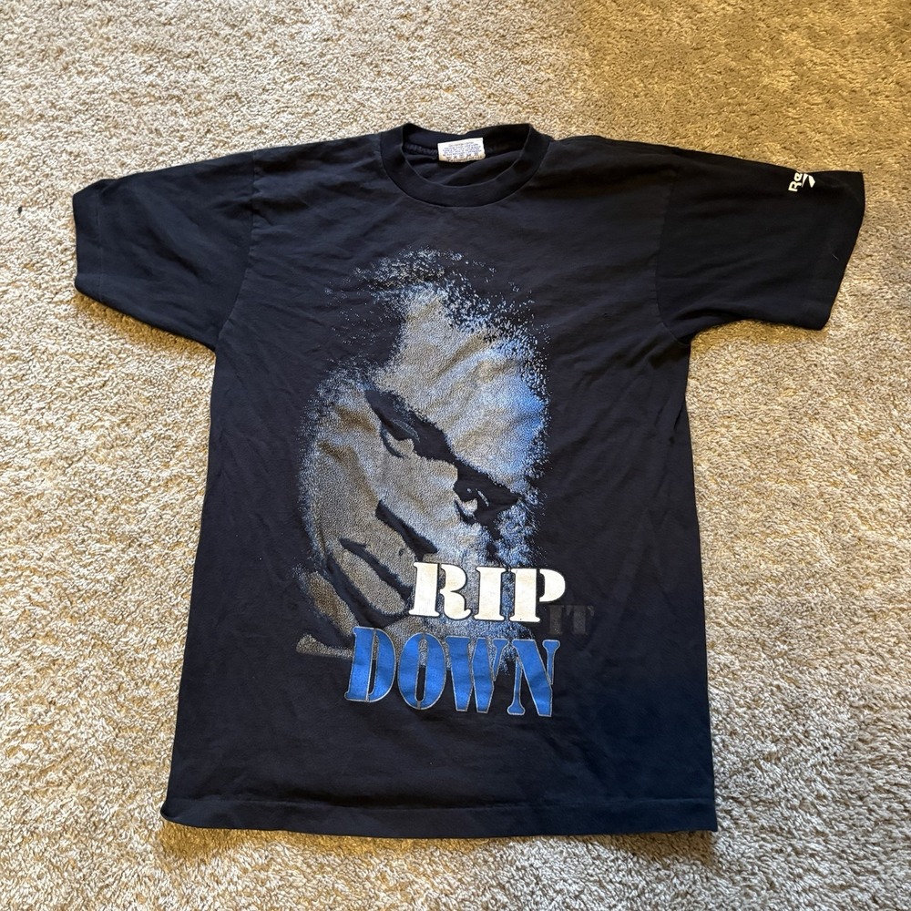 Vintage 90's Shaq Reebok‎ T-Shirt Rip It Down Shaquille O'Neal Mens Med Rare